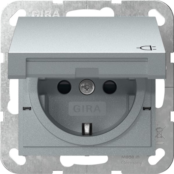 GIRA - SCHUKO-Steckd. KD + SH System 55 F Alu