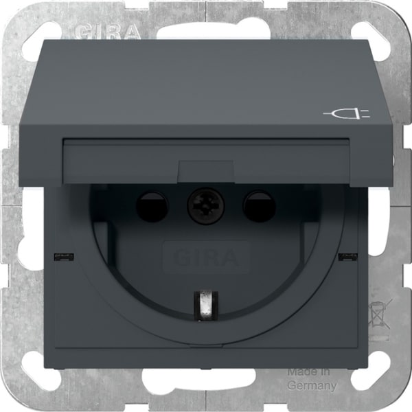 GIRA - SCHUKO-Steckd. KD + SH System 55 Anthrazit