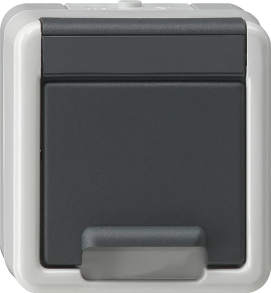 GIRA - SCHUKO-Steckd. KD + SH WG AP Grau