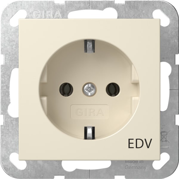 GIRA - SCHUKO-Steckd. Aufdruck EDV System 55 Cremeweiß