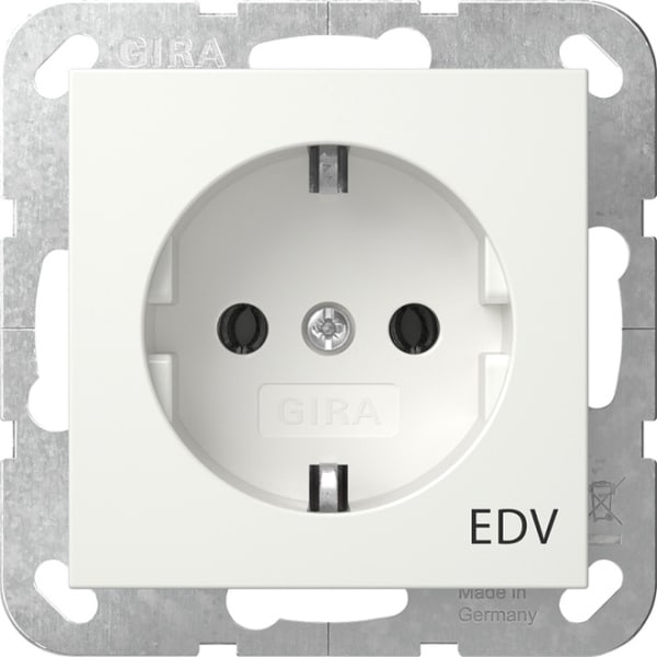 GIRA - SCHUKO-Steckd. Aufdruck EDV System 55 Reinweiß