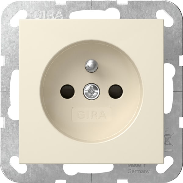 GIRA - Steckd. Erdstift + SH System 55 Cremeweiß