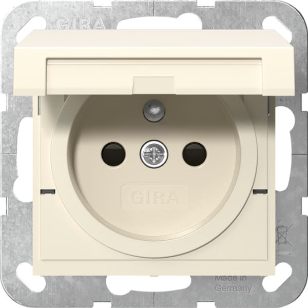 GIRA - Steckd. Erdstift KD + SH System 55 Cremeweiß