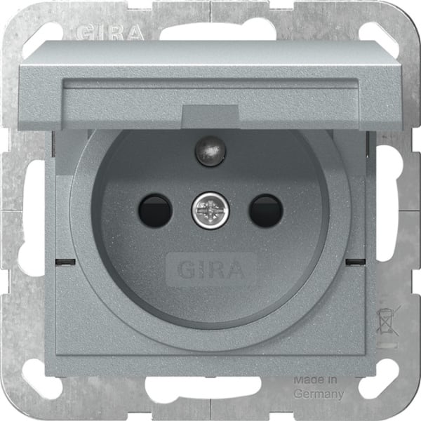 GIRA - Steckd. Erdstift KD + SH System 55 F Alu