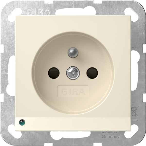 GIRA - Steckd. Erdstift LED-Leuchte + SH System 55 Cremeweiß