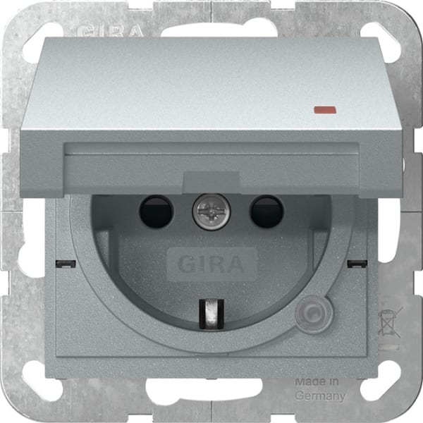 GIRA - SCHUKO-Steckd. KD Kontroll + SH System 55 F Alu