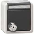 GIRA - SCHUKO-Steckd. KD Schloss gleich + BSF WG AP Grau