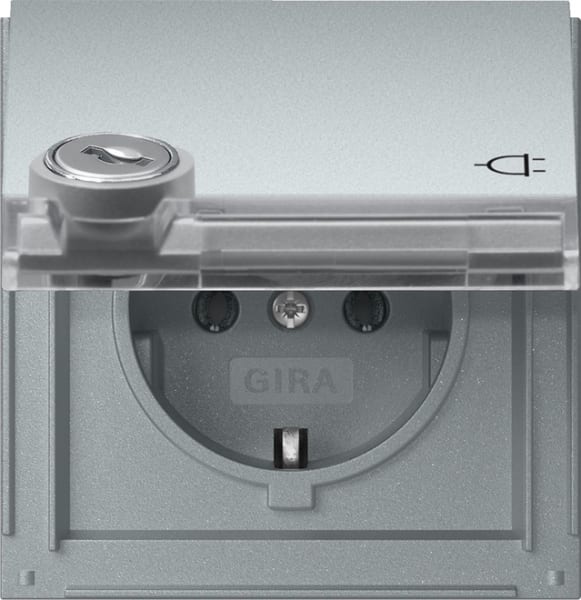 GIRA - SCHUKO-Steckd. KD Schloss gleich + BSF Gira TX_44 F Alu