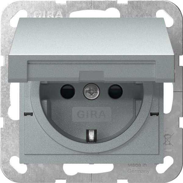 GIRA - SCHUKO-Steckd. KD + SH SRK System 55 F Alu