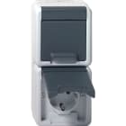 GIRA - SCHUKO-Steckd. 2f senkr. KD WG AP Grau