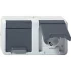 GIRA - SCHUKO-Steckd. 2f waager. KD WG AP Grau