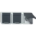 GIRA - SCHUKO-Steckd. 3f waager. KD WG AP Grau