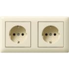 GIRA - SCHUKO-Steckd. 2f verdr. + Rahmen Standard 55 Cremeweiß