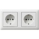 GIRA - SCHUKO-Steckd. 2f verdr. + Rahmen Standard 55 Reinweiß