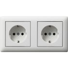 GIRA - SCHUKO-Steckd. 2f verdr. + Rahmen Standard 55 Reinweiß m