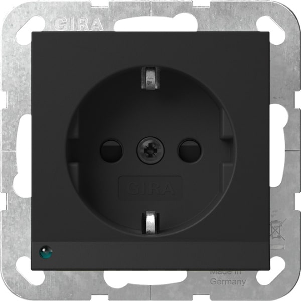 GIRA - SCHUKO-Steckd. LED-Leuchte + SH System 55 Schwarz m