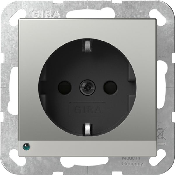 GIRA - SCHUKO-Steckd. LED-Leuchte + SH System 55 Edelstahl(lack.)