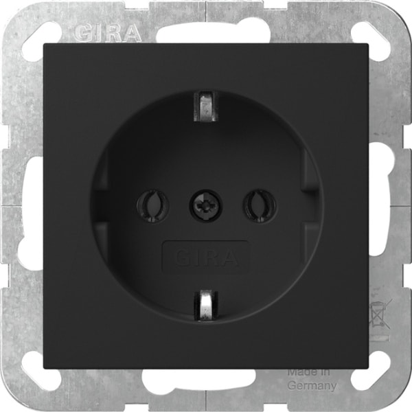 GIRA - SCHUKO-Steckd. SRK System 55 Schwarz m