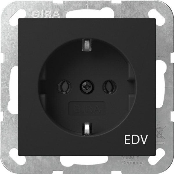 GIRA - SCHUKO-Steckd. Aufdruck EDV System 55 Schwarz m