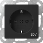 GIRA - SCHUKO-Steckd. Aufdruck EDV System 55 Schwarz m