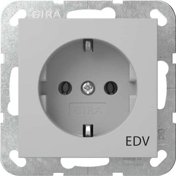 GIRA - SCHUKO-Steckd. Aufdruck EDV System 55 Grau m