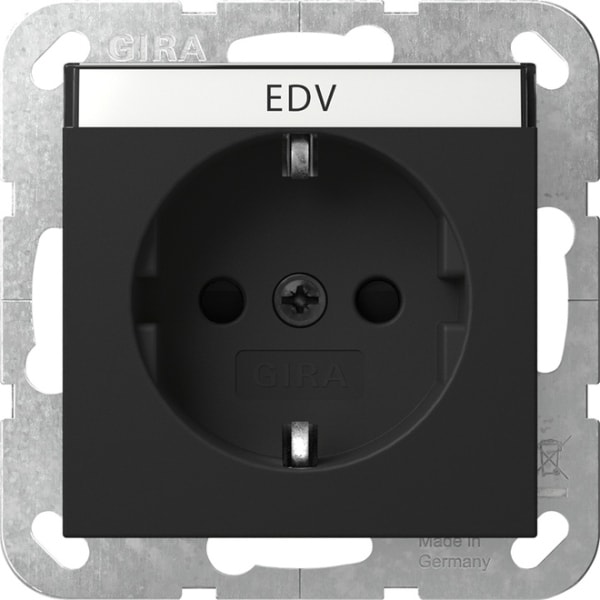 GIRA - SCHUKO-Steckd. BSF + SH System 55 Schwarz m