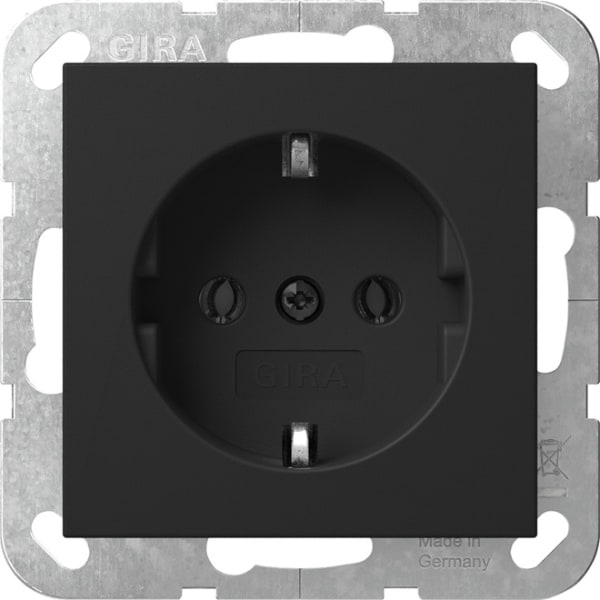 GIRA - SCHUKO-Steckd. o.Kr. System 55 Schwarz m