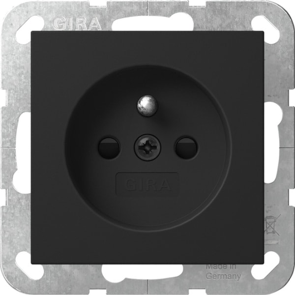 GIRA - Steckd. Erdstift + SH System 55 Schwarz m