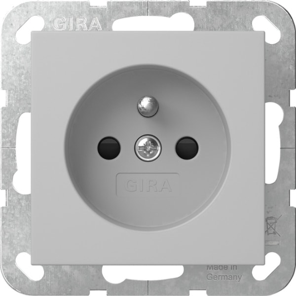 GIRA - Steckd. Erdstift + SH System 55 Grau m