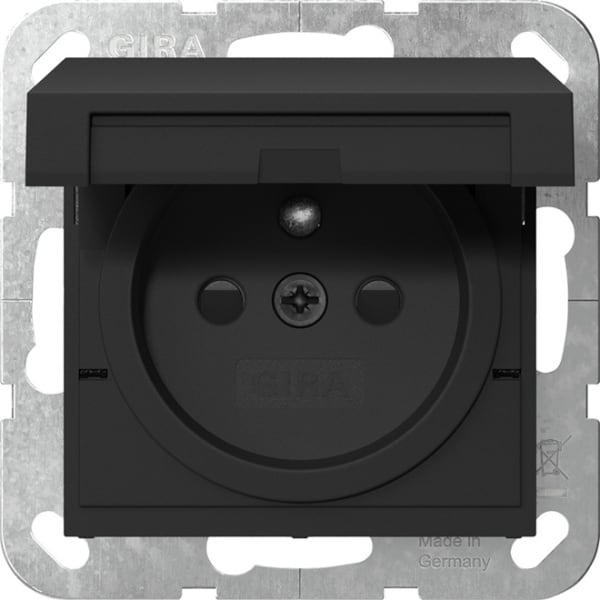 GIRA - Steckd. Erdstift KD + SH System 55 Schwarz m