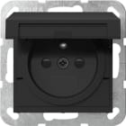GIRA - Steckd. Erdstift KD + SH System 55 Schwarz m