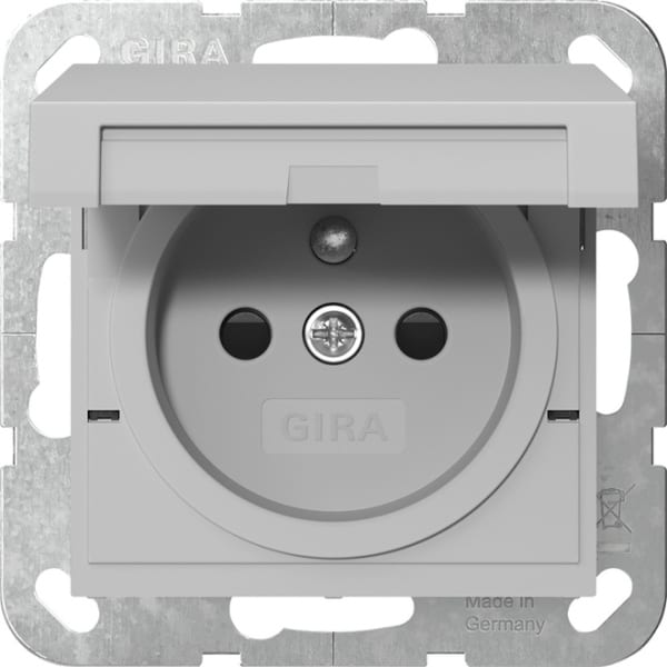 GIRA - Steckd. Erdstift KD + SH System 55 Grau m