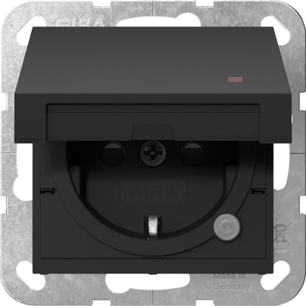 GIRA - SCHUKO-Steckd. KD Kontroll + SH System 55 Schwarz m