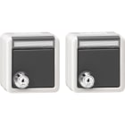 GIRA - Set 2x SCHUKO KD Schloss gleich + BSF WG AP Grau