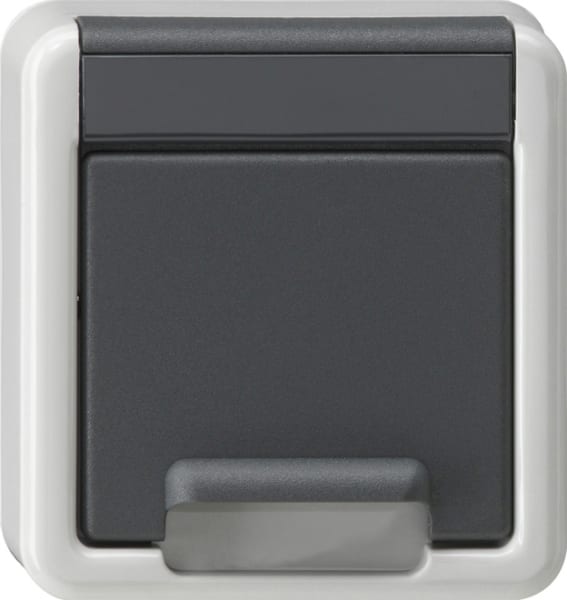 GIRA - Abd. SCHUKO-Steckd. KD + SH WG AP Grau