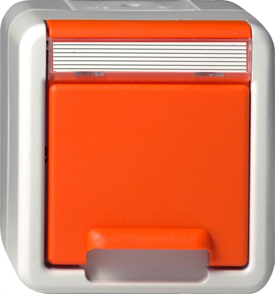 GIRA - SCHUKO-Steckd. KD + BSF WG AP Orange