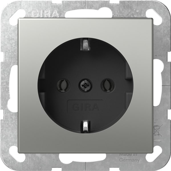 GIRA - SCHUKO-Steckd. o.Kr. System 55 Edelstahl