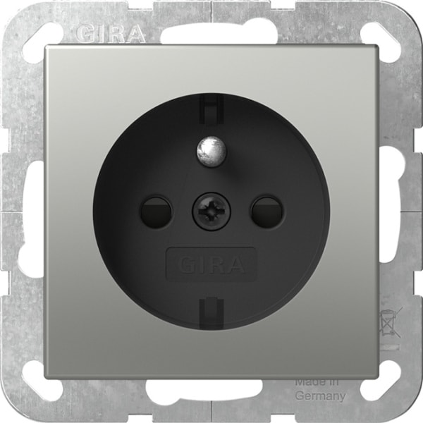 GIRA - Steckd. Erdstift + SH System 55 Edelstahl