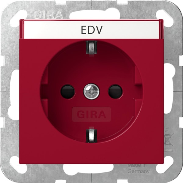GIRA - SCHUKO-Steckd. BSF + SH System 55 Rot