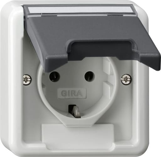GIRA - SCHUKO-Steckd. KD + BSF (OT) WG AP Grau
