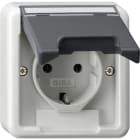 GIRA - SCHUKO-Steckd. KD + BSF (OT) WG AP Grau
