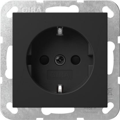 GIRA - SCHUKO-Steckd. SH o.Kr. SRK System 55 Schwarz m
