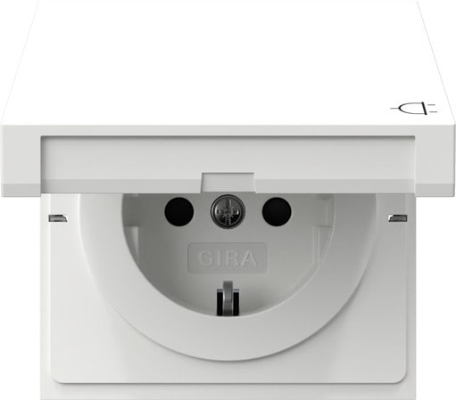 GIRA - SCHUKO-Steckd. KD + SH Flächenschalter Reinweiß