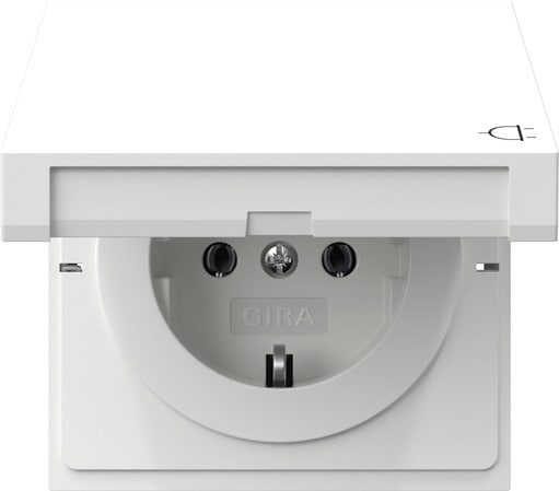 GIRA - SCHUKO-Steckd. KD Flächenschalter Reinweiß