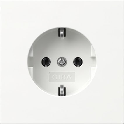 GIRA - SCHUKO-Steckd. o.Kr. Flächenschalter Reinweiß