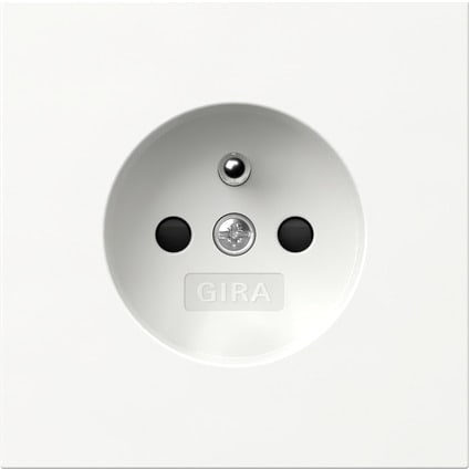 GIRA - Steckd. Erdstift + SH Flächenschalter Reinweiß