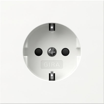 GIRA - SCHUKO-Steckd. SH o.Kr. Flächenschalter Reinweiß
