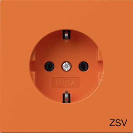 GIRA - SCHUKO-Steckd. ZSV Flächenschalter Orange