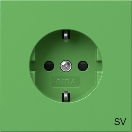GIRA - SCHUKO-Steckd. SH SV Flächenschalter Grün