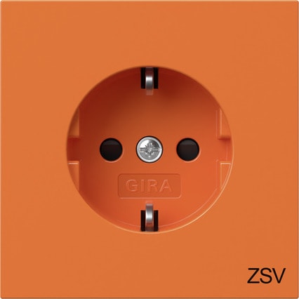 GIRA - SCHUKO-Steckd. SH ZSV Flächenschalter Orange